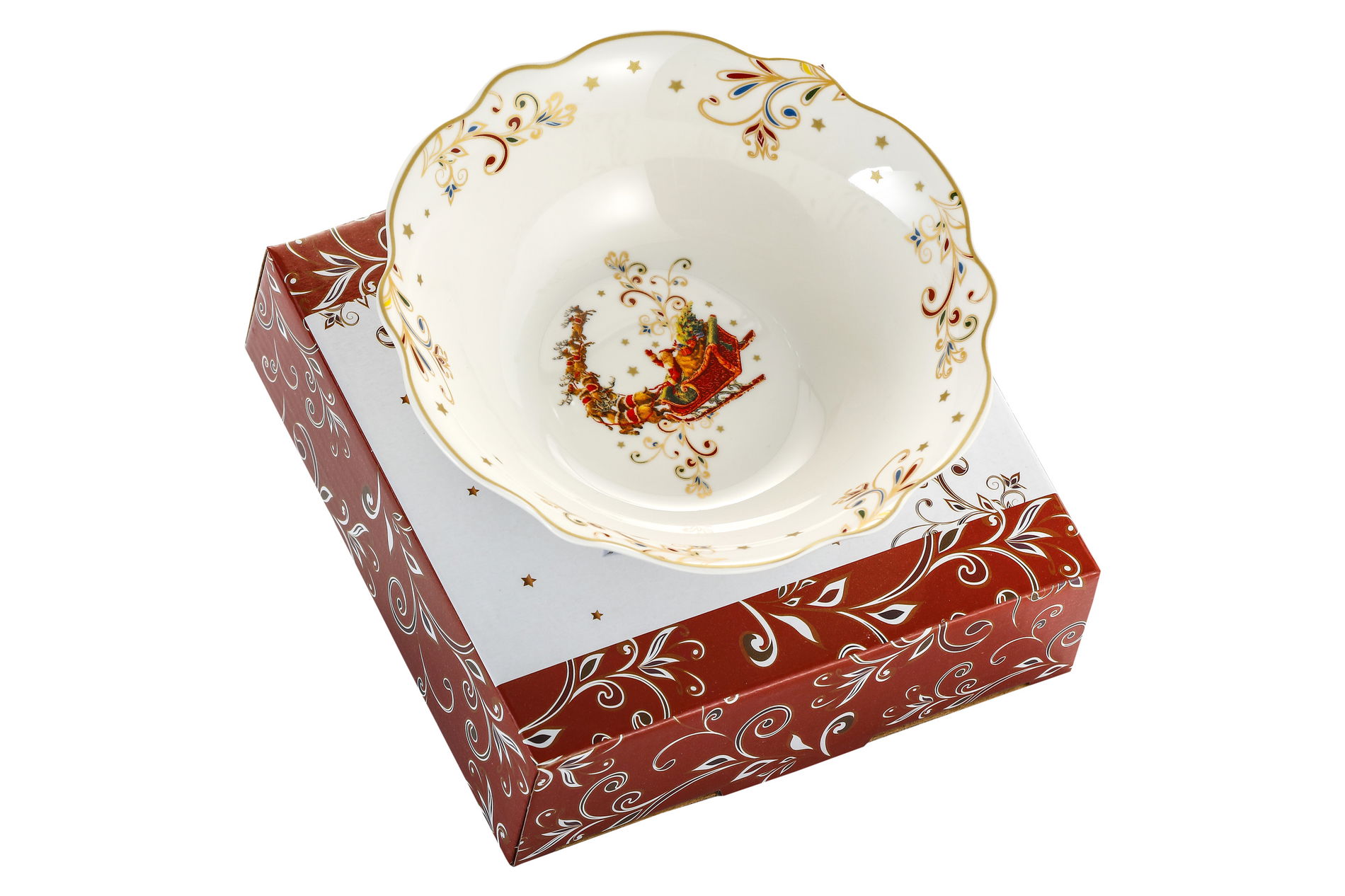 Vianočná porcelánová miska / šalátová miska SANIE 15,5 cm