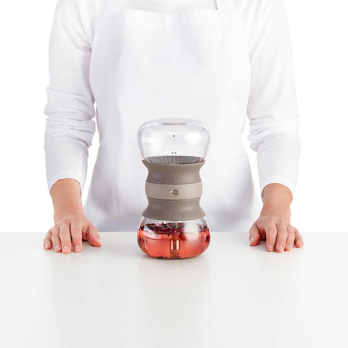 LEKUE Calm At Home 0,5 l - skleněná konvice na čaj s filtrem