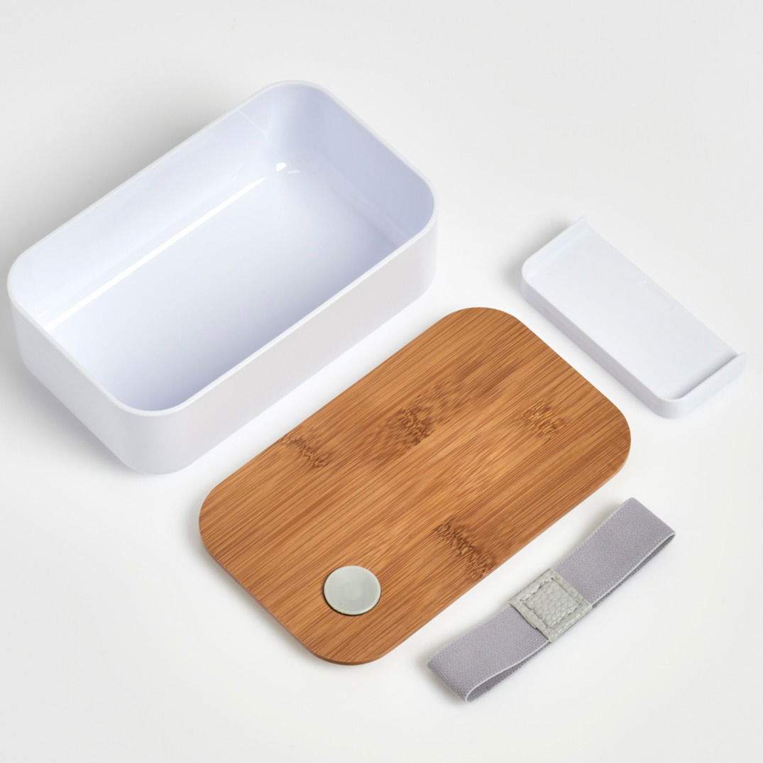 ZELLER Scandi biely - plastový obedový box / raňajková krabička
