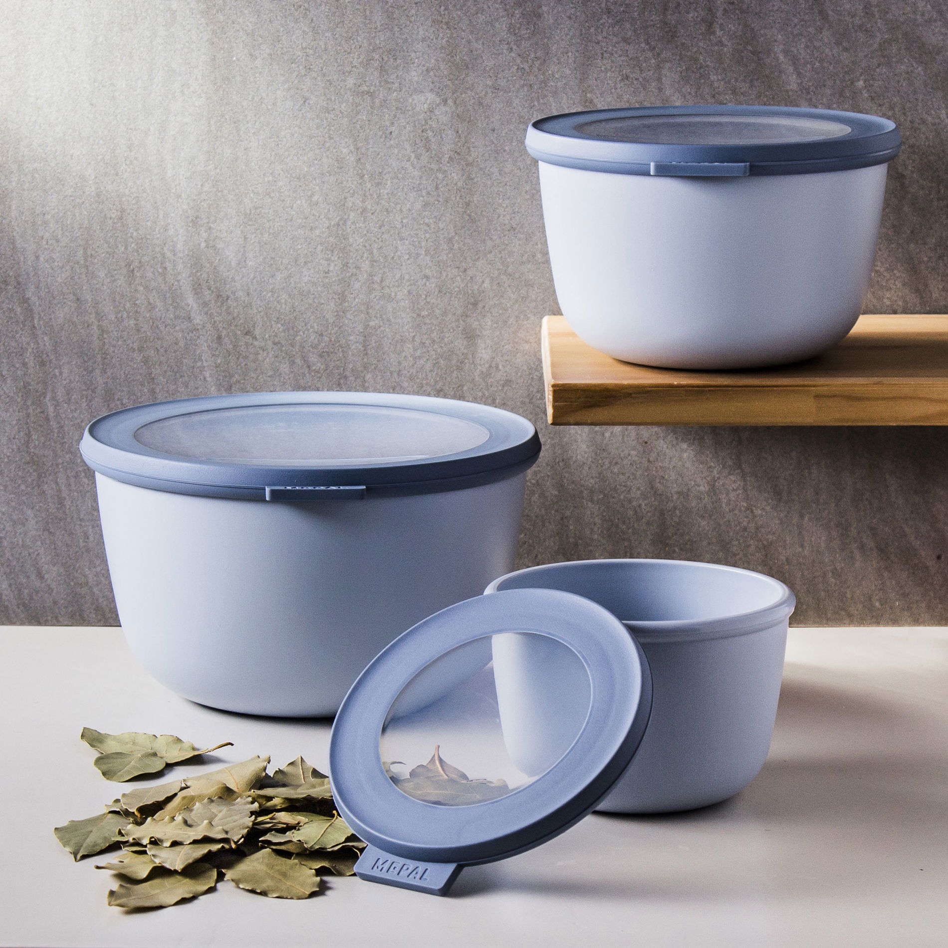 MEPAL Cirqula Nordic Blue 3 l modrá - plastová kuchyňská mísa na s víkem