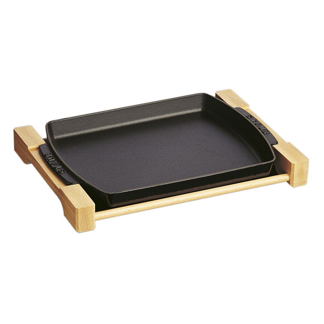 STAUB 33 x 23 cm - litinový grilovací talíř s podstavcem