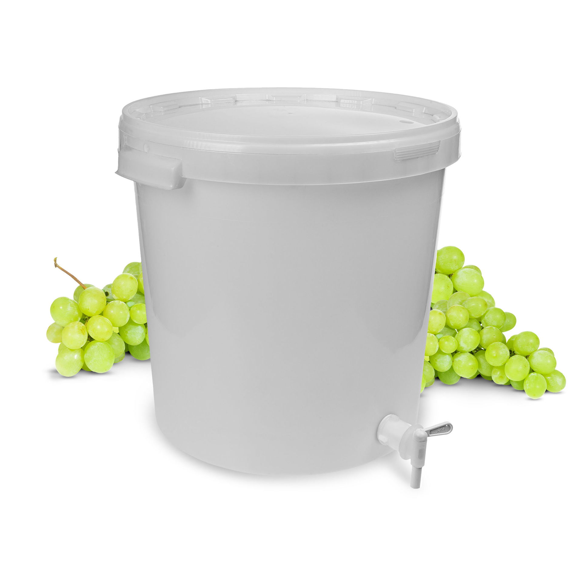 BROWIN Wine 30 l bílý – fermentační nádoba s víkem a kohoutkem