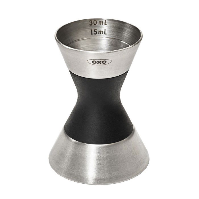 OXO Good Grips 30/50 ml - dvoustranná nerezová barová mírka pro alkohol