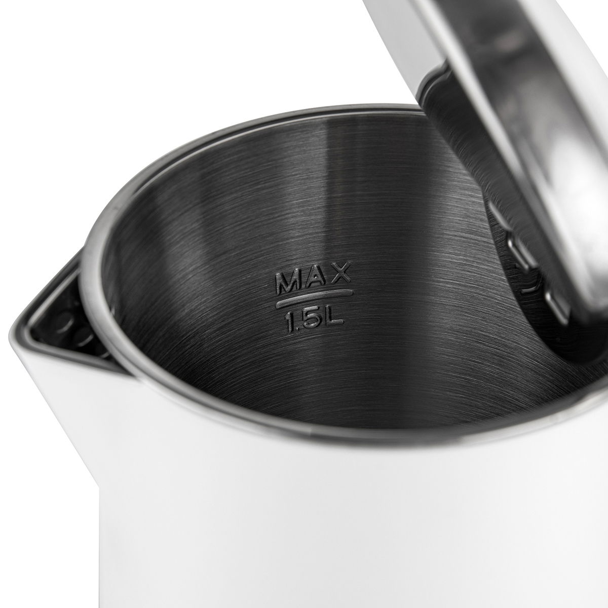 Bezdrôtová elektrická rýchlovarná kanvica z nehrdzavejúcej ocele BOTTI DENVER BIELY 1,5 l