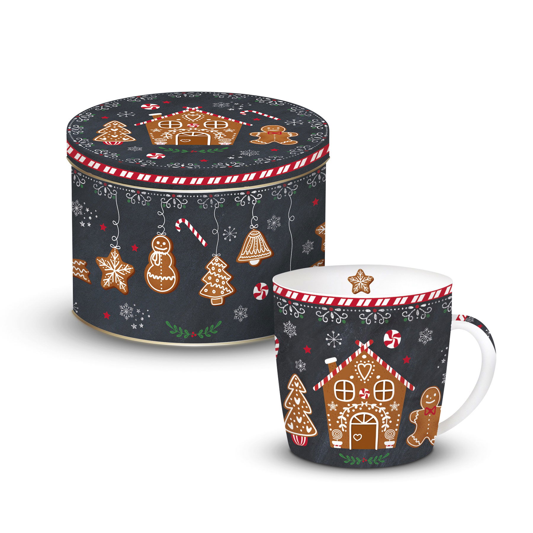 Vánoční porcelánový hrnek s plechovkou GINGERBREAD 350 ml