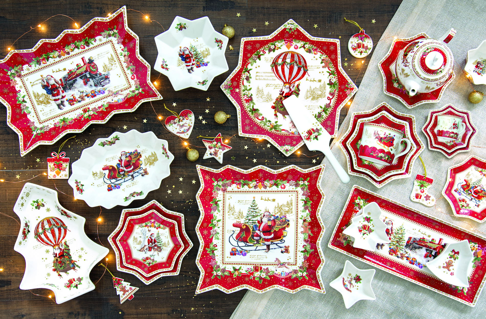 Porcelánové misky na dipy CHRISTMAS MEMORIES BÍLO-ČERVENÉ 4 ks