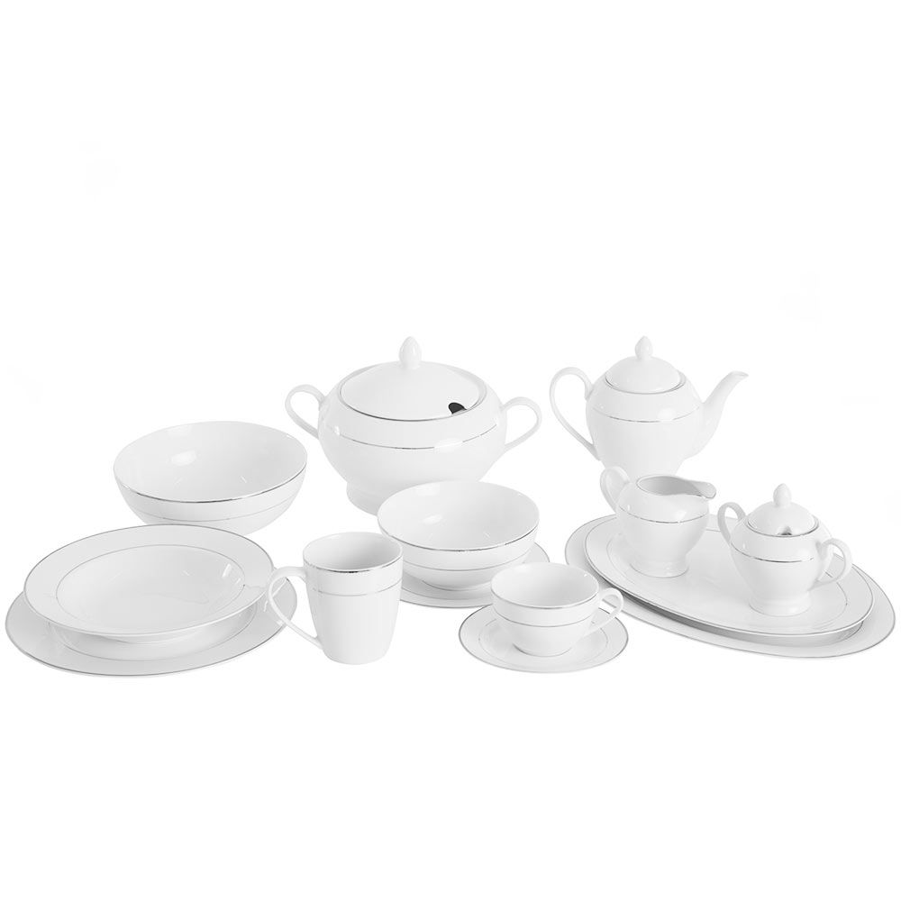 AMBITION Aura Silver 16,5 cm - porcelánový dezertný tanier