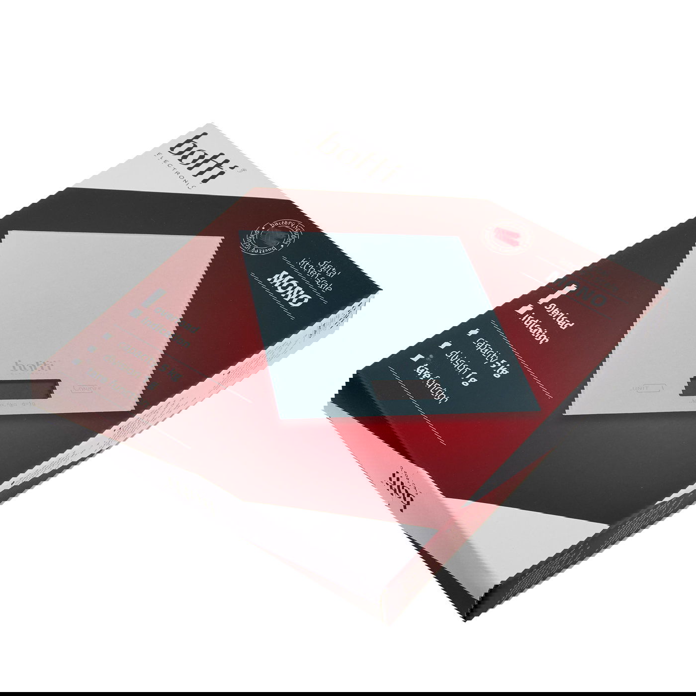 BOTTI Electronic Mono - elektronická skleněná kuchyňská váha