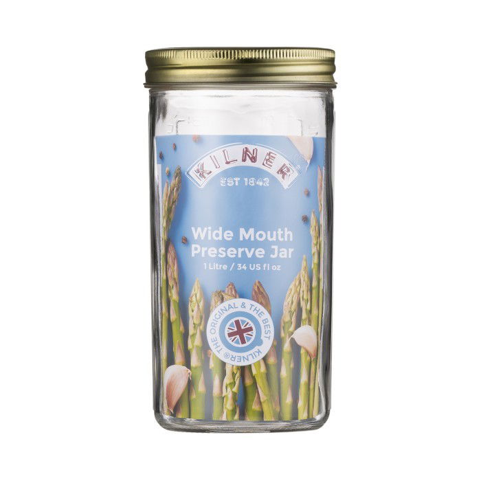 KILNER Wide Mouth Preserve Jar 1 l - skleněná zavařovací nádoba typu twist s širokým hrdlem
