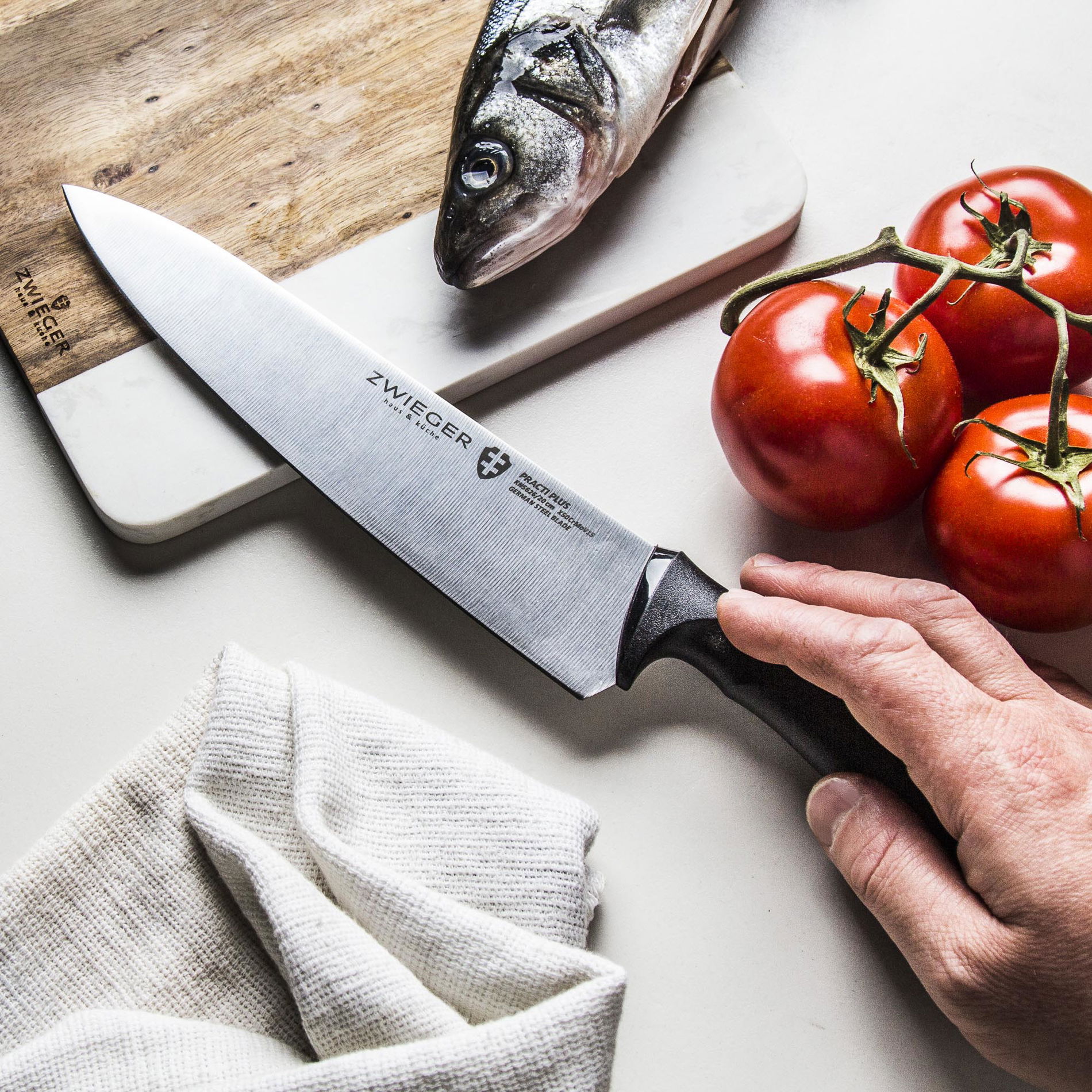 ZWIEGER Practi Plus černý 20 cm - nůž šéfkuchaře z nerezové oceli