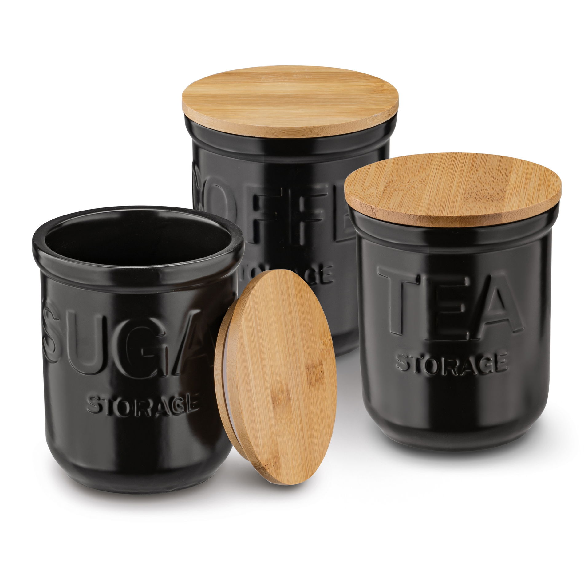 Porcelánové nádoby na jedlo KONIGHOFFER CERAMIC ČIERNE 3 ks.