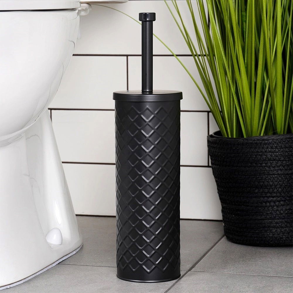 Szczotka do wc z pojemnikiem metalowym 38 cm