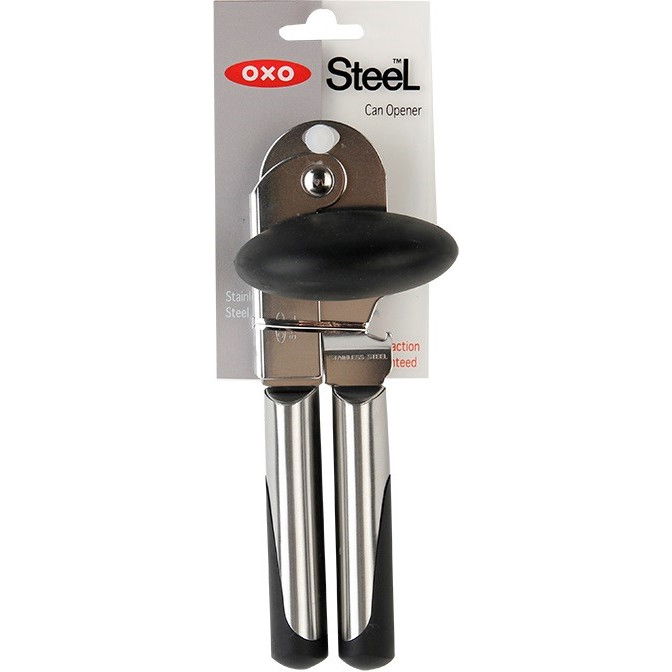 OXO Steel 19 cm - otevírák na plechovky a lahve z nerezové oceli