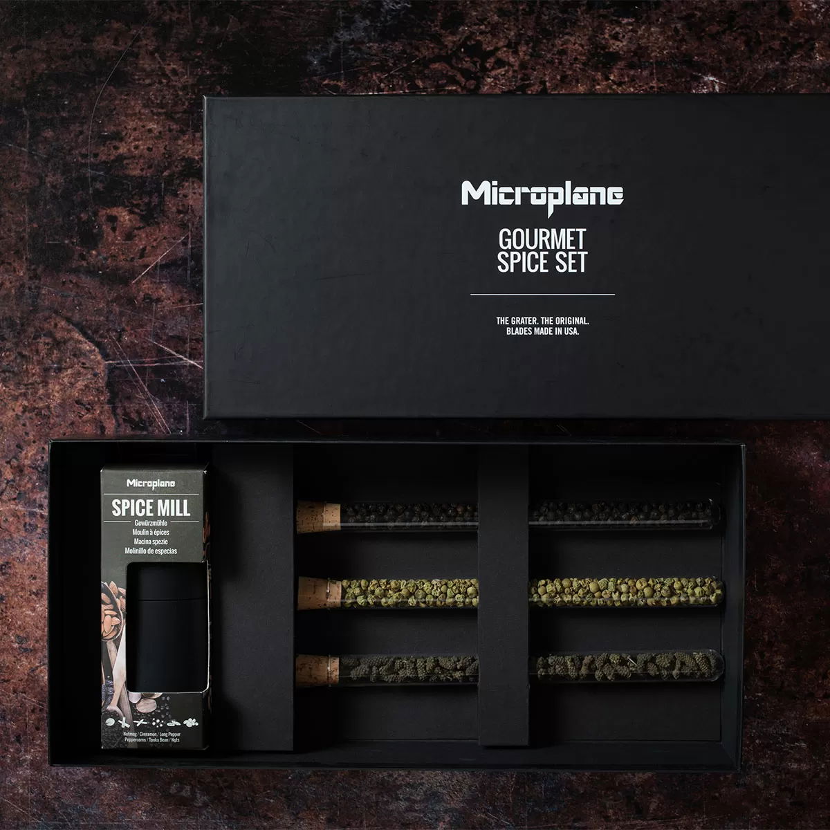 MICROPLANE Gourmet 6,8 cm - młynek do przypraw ze stali nierdzewnej + pieprz