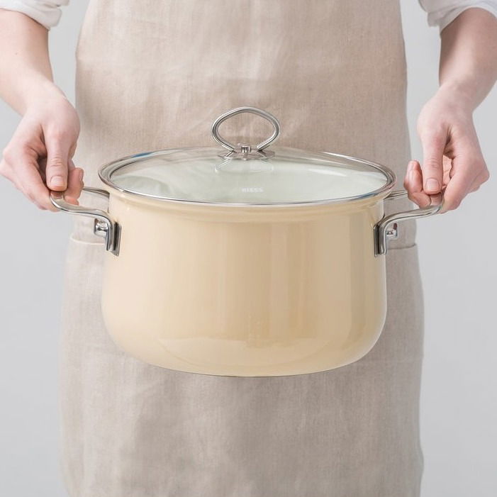 RIESS Cappuccino 1,5 l - smaltovaný hrnec s poklicí