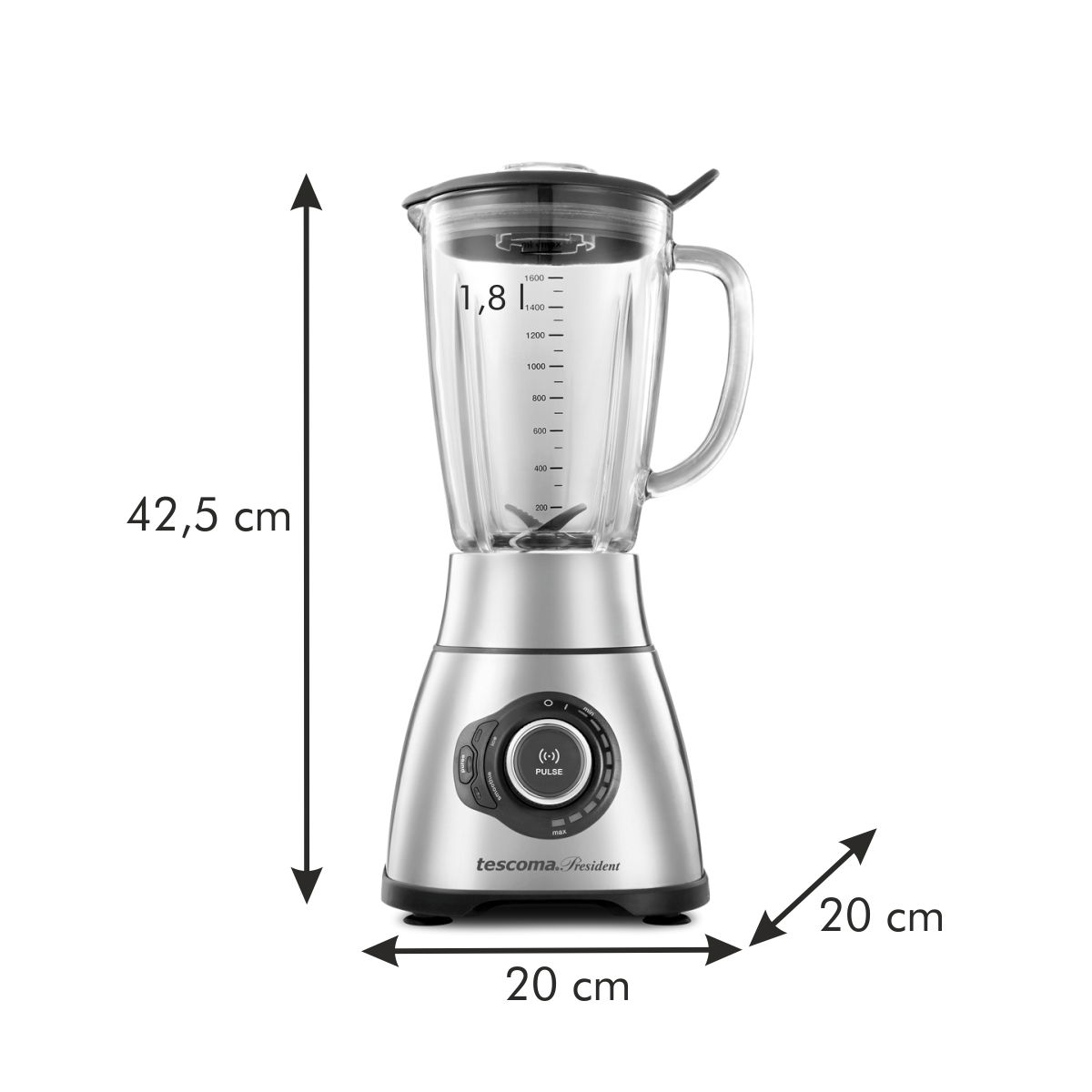 TESCOMA President 1,8 l černý - skleněný stolni mixer (smoothie)