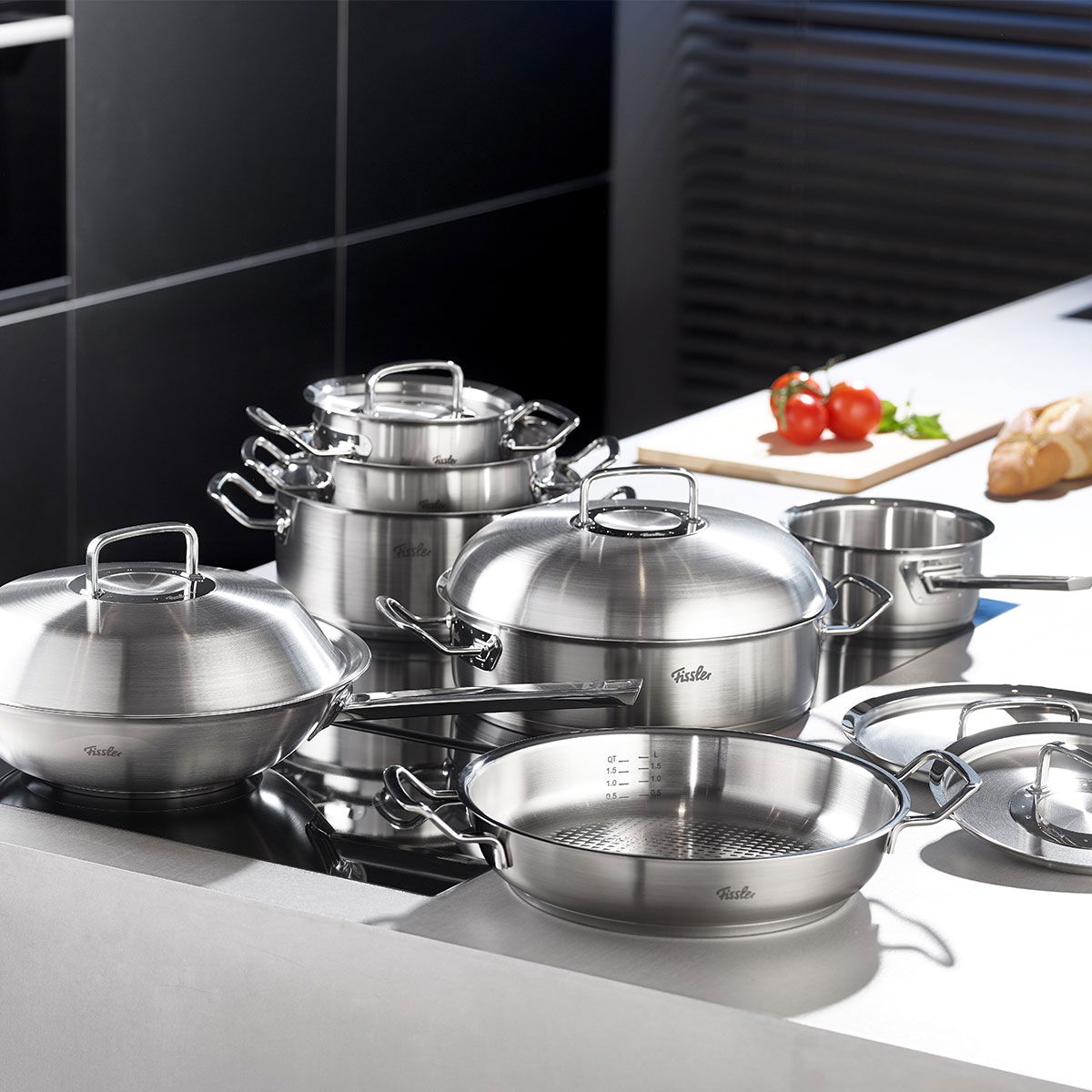 FISSLER Original Profi Collection - sada 4 hrnců s poklicemi a pánví z nerezové oceli