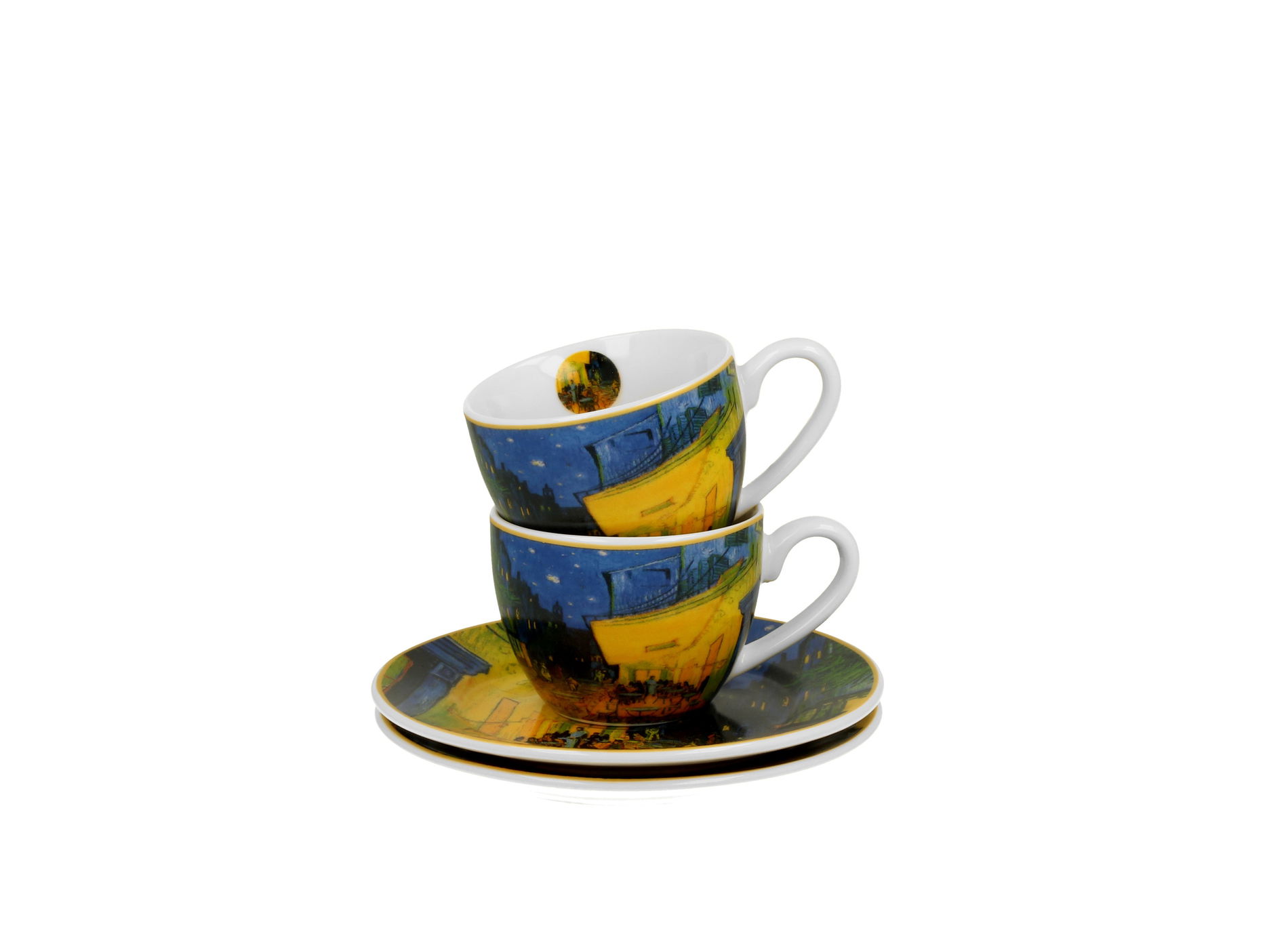 Filiżanki do espresso porcelanowe ze spodkami DUO ART GALLERY STARRY NIGHT BY V. VAN GOGH 110 ml 2 szt.