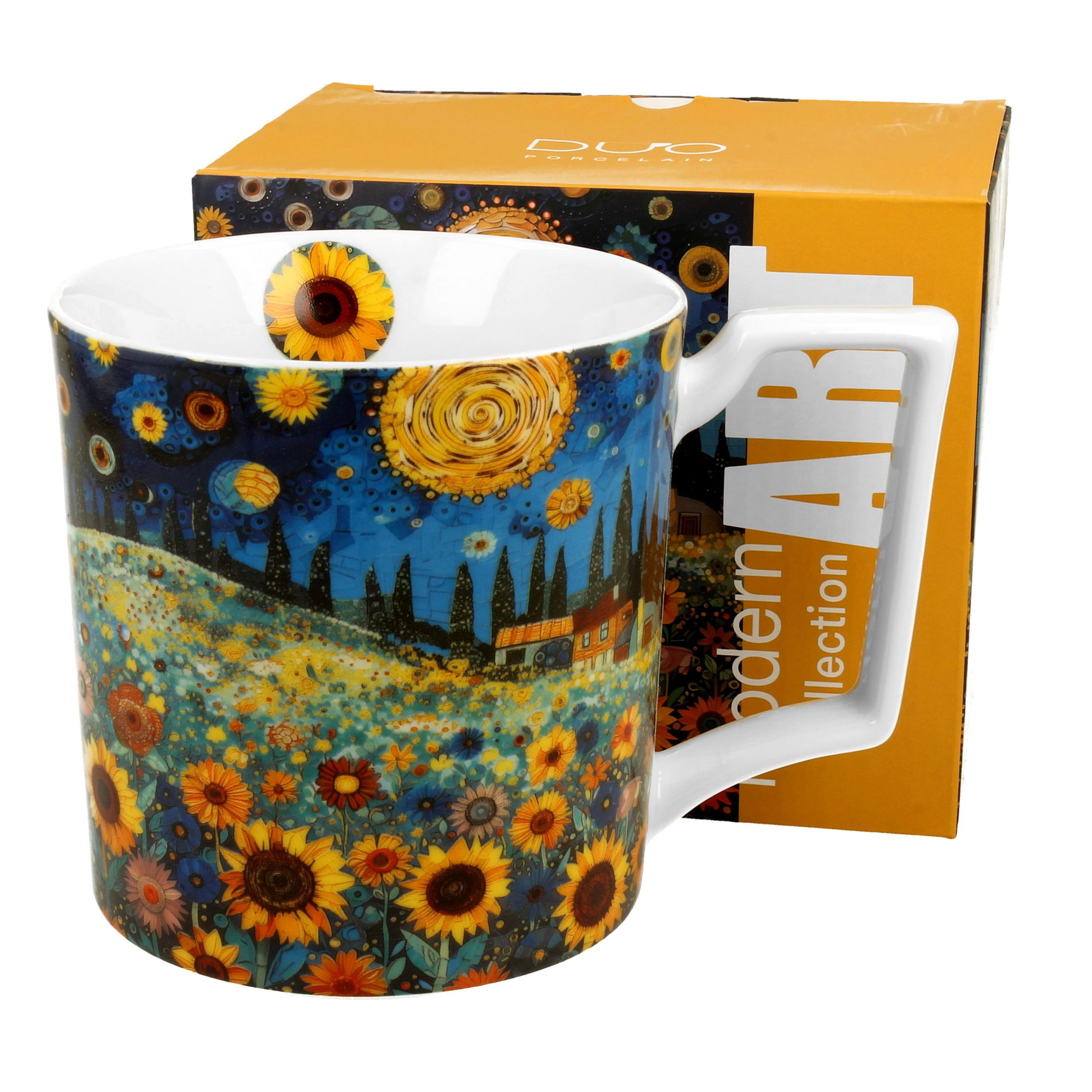 Kubek porcelanowy DUO MODERN SUNFLOWER FIELD 750 ml
