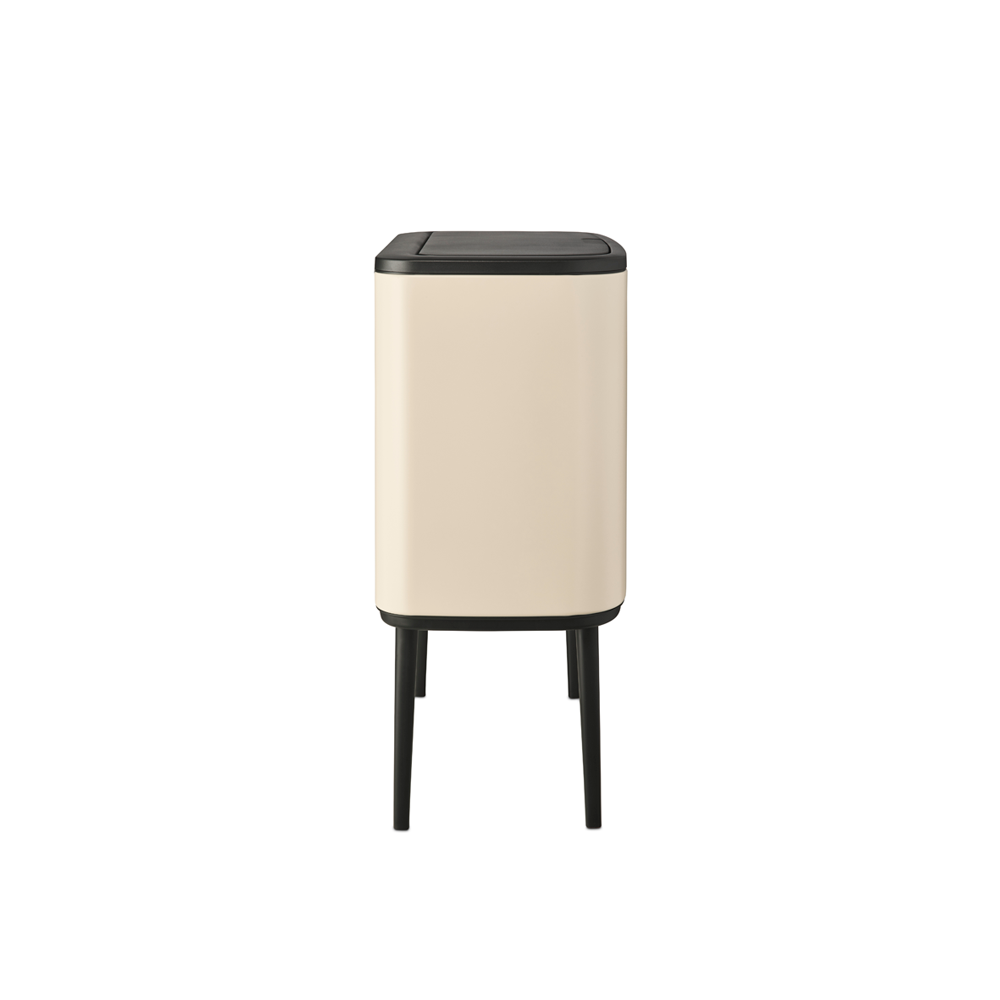 BRABANTIA Touch Bin Bo 3 x 11 l béžová - plastový odpadkový koš se třemi přihrádkami