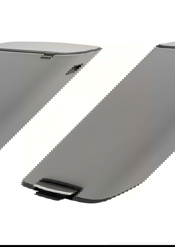 BRABANTIA Bo 2 x 30 l šedý - nerezový koš na třídění odpadu dvoukomorový s pedálem