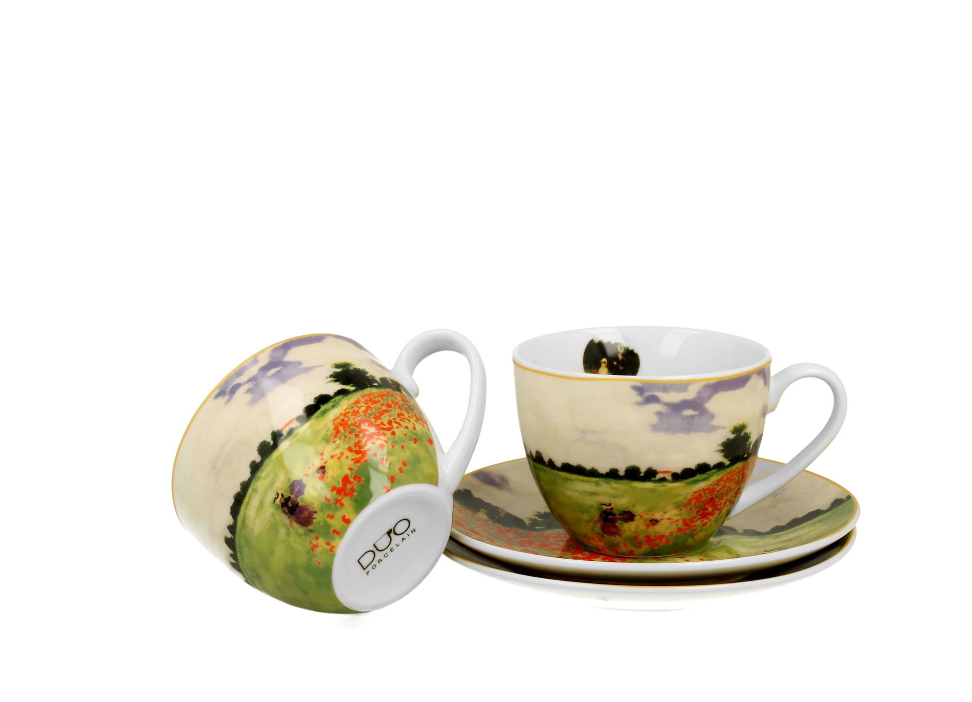 Porcelánové šálky s tanierikmi DUO ART GALLERY POPPY FIELD BY C. MONET 270 ml 2 ks