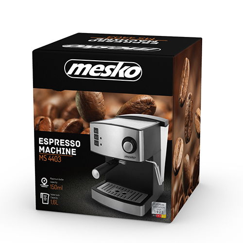 MESKO Inox 850 W černý – automatický presovač na kávu