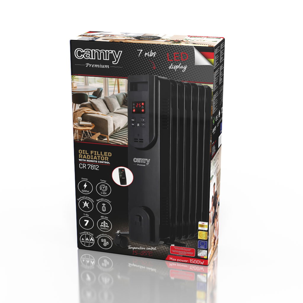 CAMRY CR 7812 1500 W - elektrický olejový radiátor