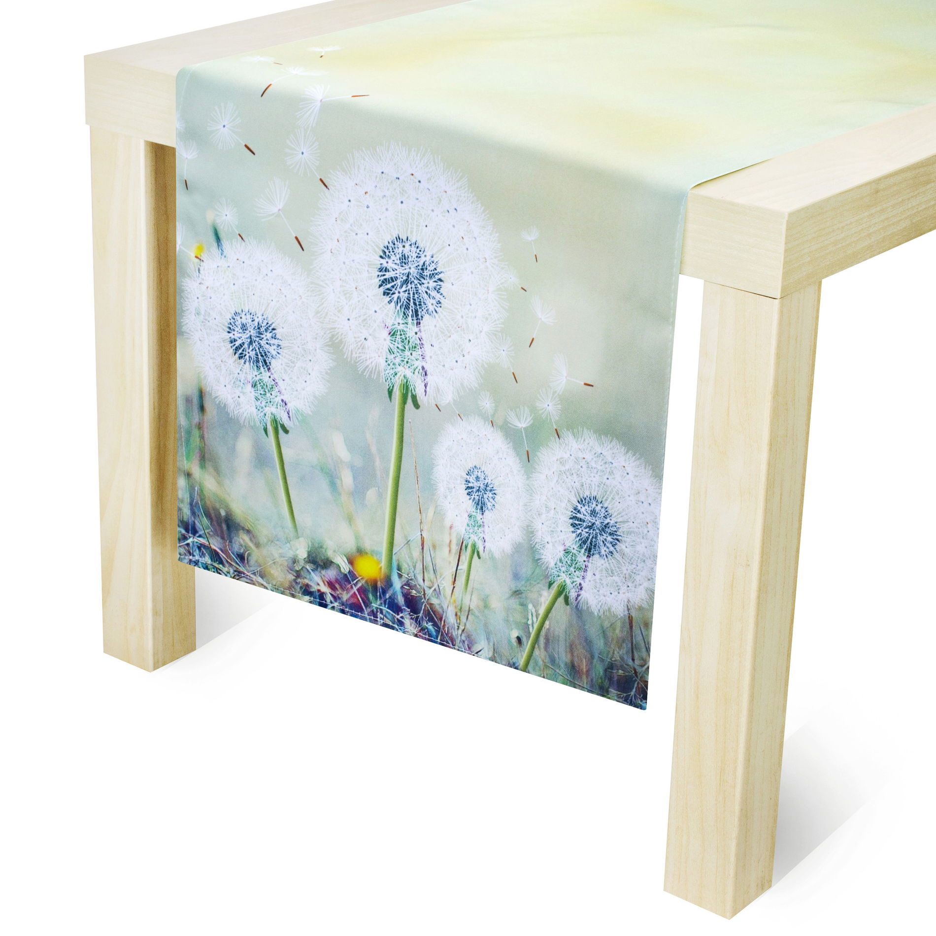 Polyesterový běhoun na stůl odolný proti skvrnám JEDEKA MILANO DANDELION zelený 40 x 140 cm