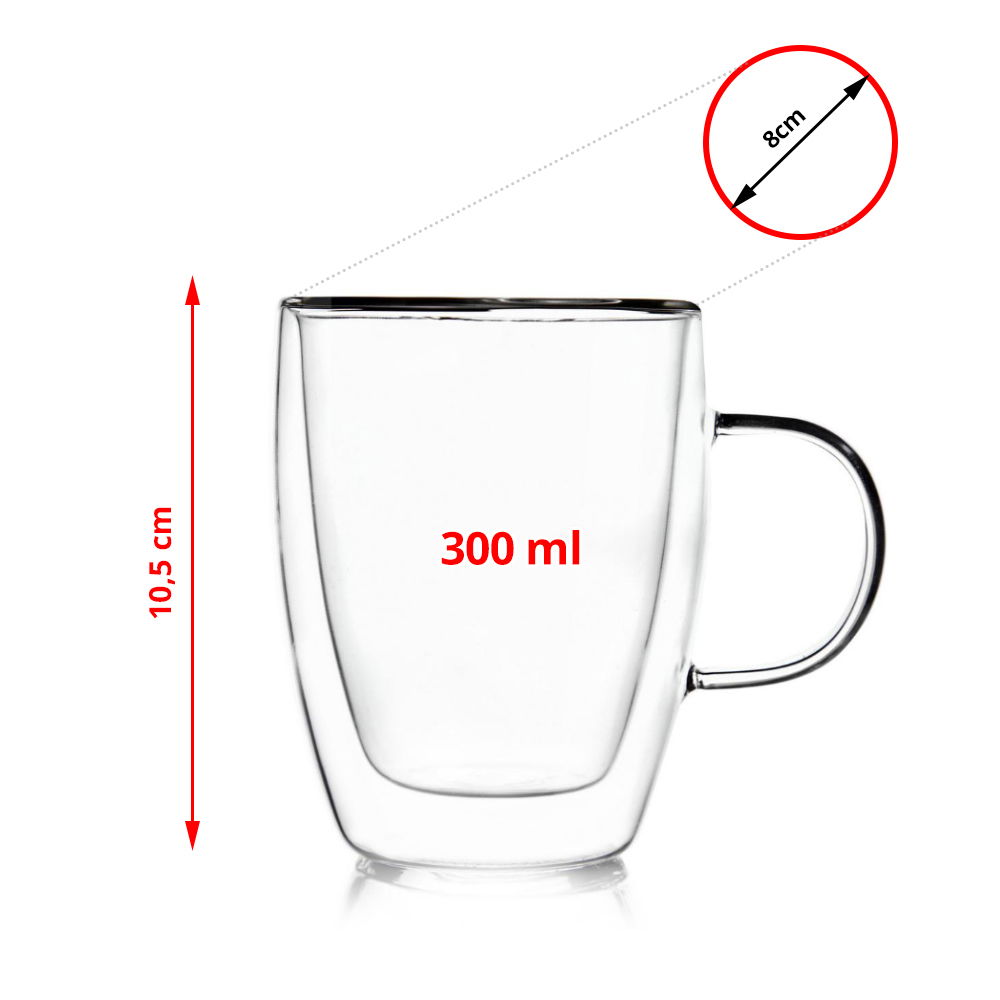 Sklenené poháre / Dvojstenné sklenené poháre THERMAL CUP 300 ml 4 ks