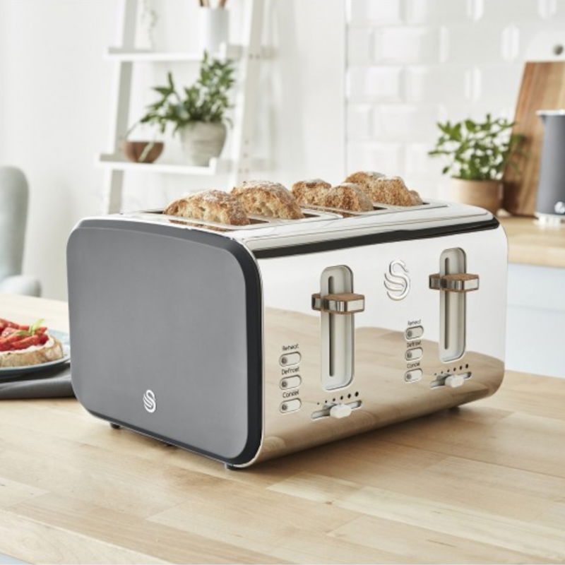 SWAN Nordic Grey ST14620GRYN 1500 W ciemnoszary - toster / opiekacz do kanapek elektryczny ze stali nierdzewnej SWAN Nordic Grey ST14620GRYN 1500 W ciemnoszary - toster / opiekacz do kanapek elektryczny ze stali nierdzewnej