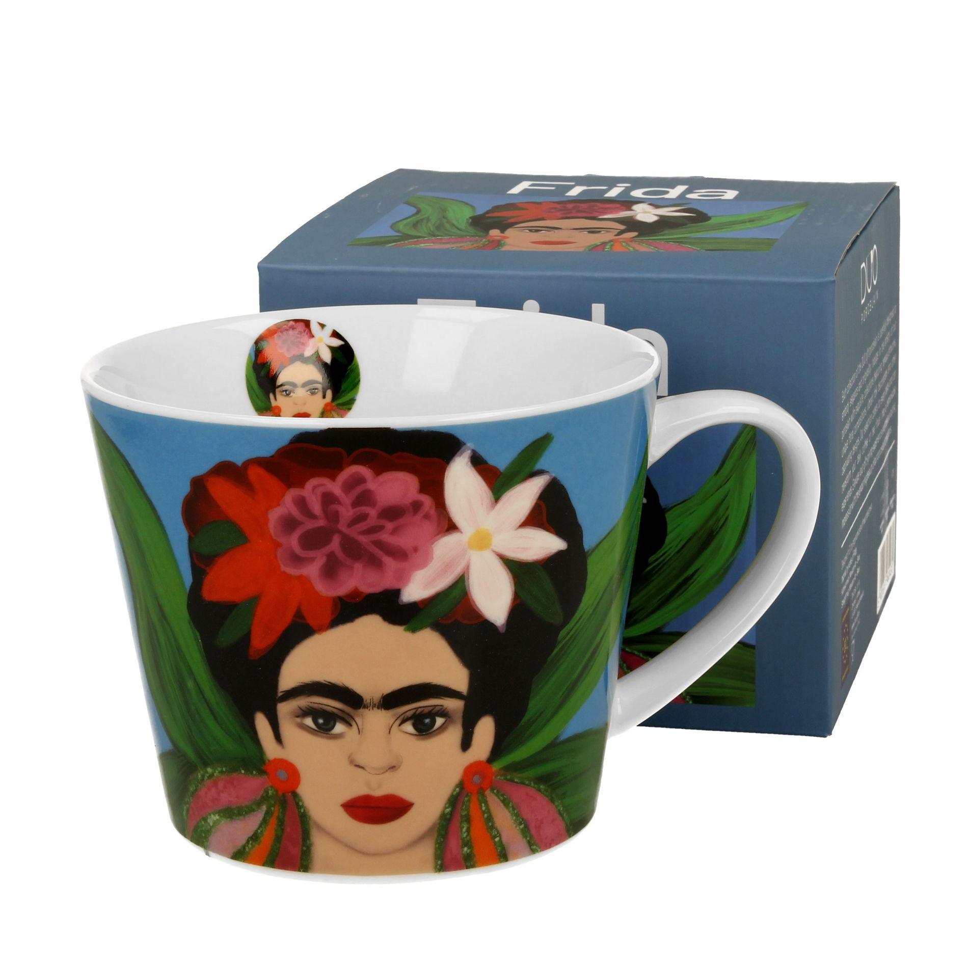 Porcelánový hrnček DUO ART GALLERY FRIDA MEXICAN ART BLUE 600 ml