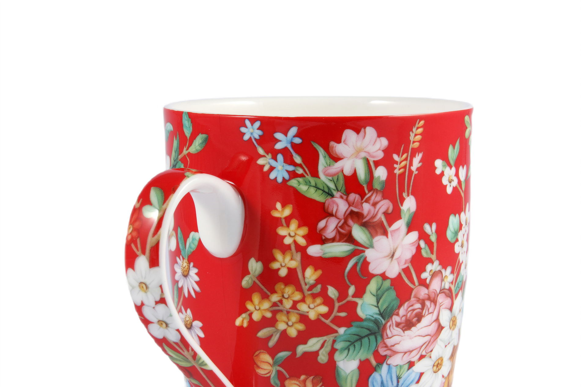 Kubek porcelanowy z zaparzaczem i pokrywką 450 ml