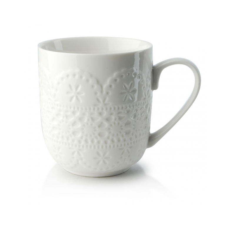 Porcelánový hrnček AFFEK DESIGN KORONKA BIELY 300 ml