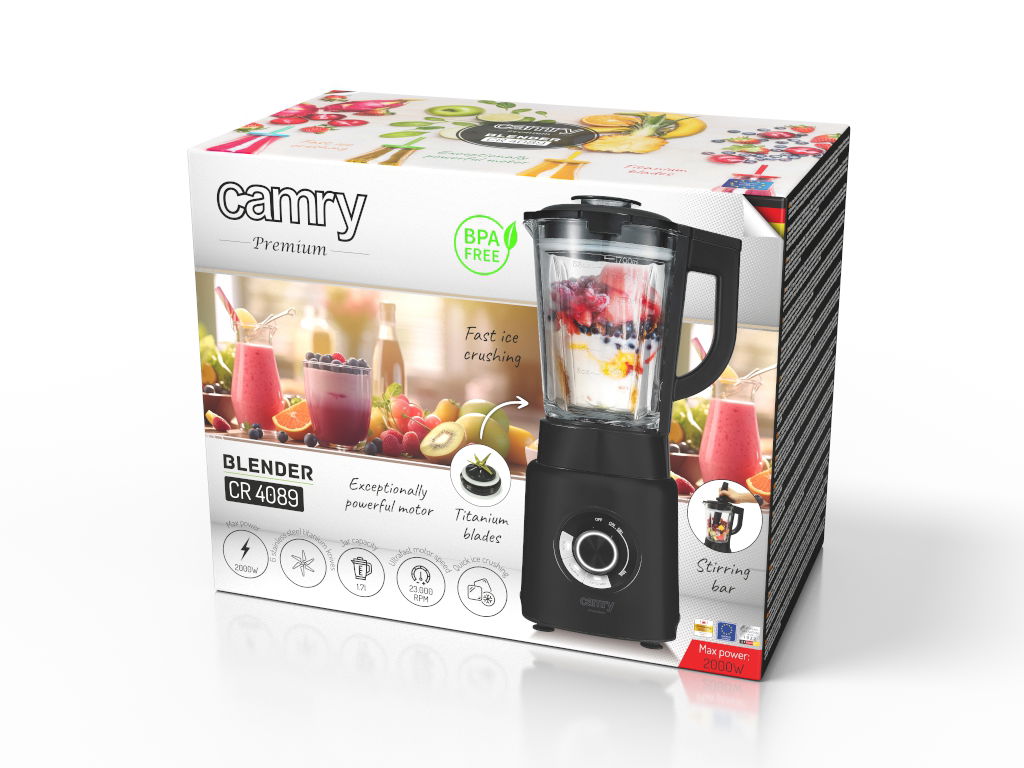CAMRY CR 4089 2000 W - nerezový mixér s nádobou