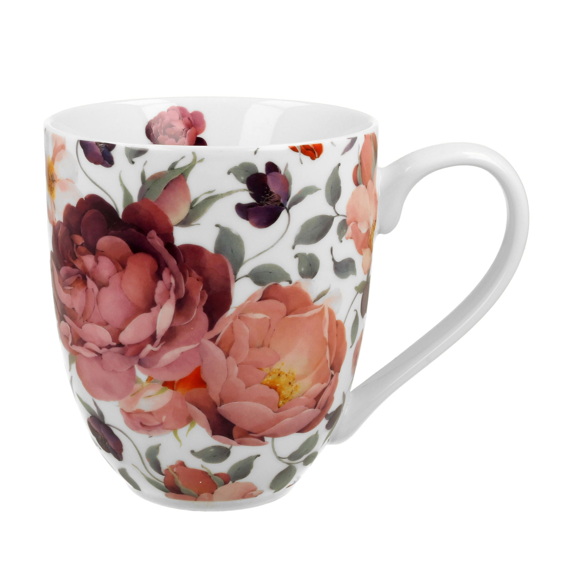 Veľký porcelánový hrnček DUO THE SECRET GARDEN SPRING ROSES WHITE 1000 ml