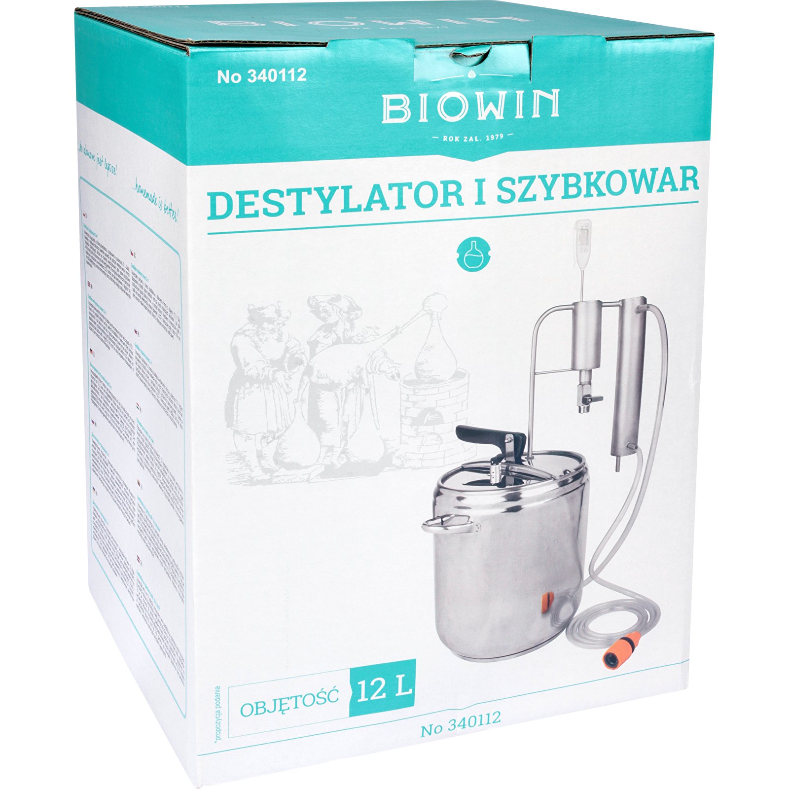 BROWIN 12 l - destylator i szybkowar 2 w 1 ze stali nierdzewnej