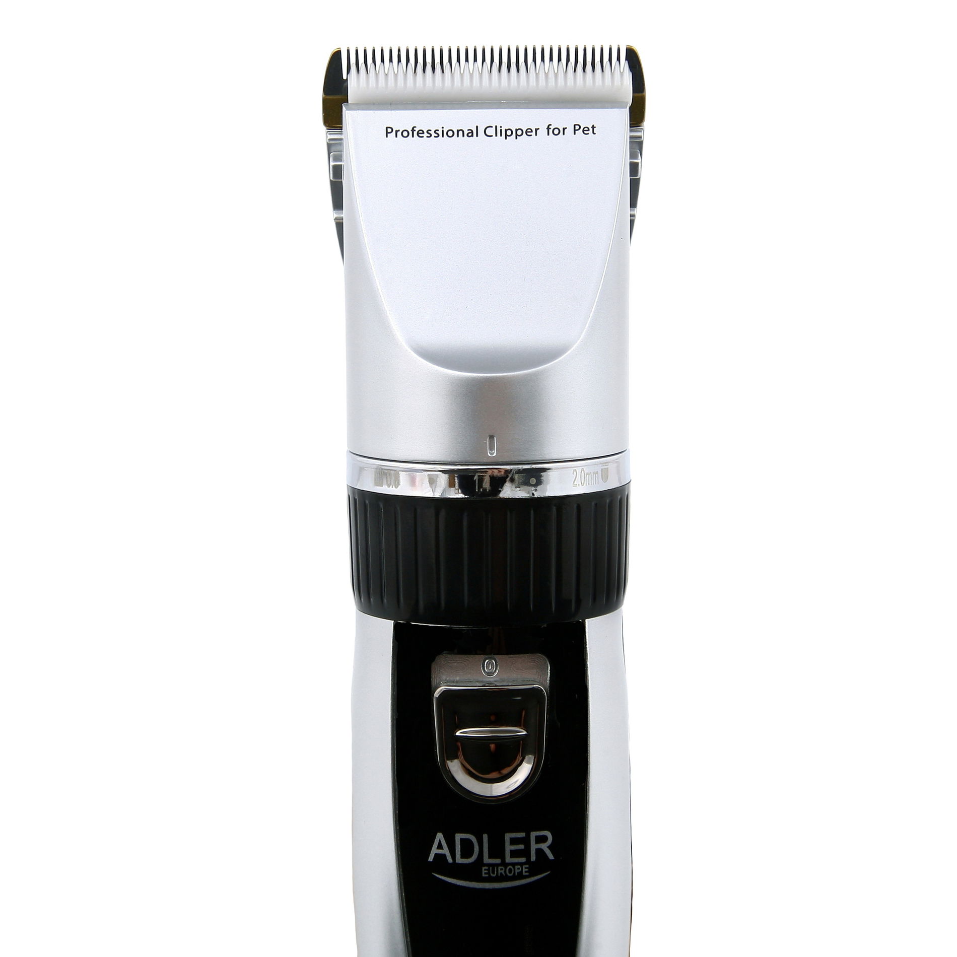 ADLER Titanium bílý – plastový strojek na stříhání psů a koček