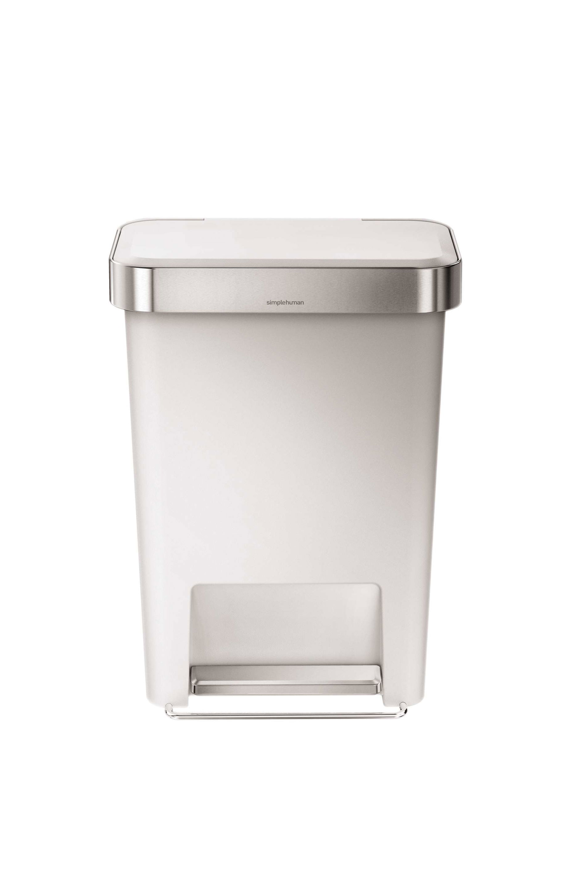 Nerezový odpadkový koš s pedálem SIMPLEHUMAN LINER POCKET WHITE 45 l