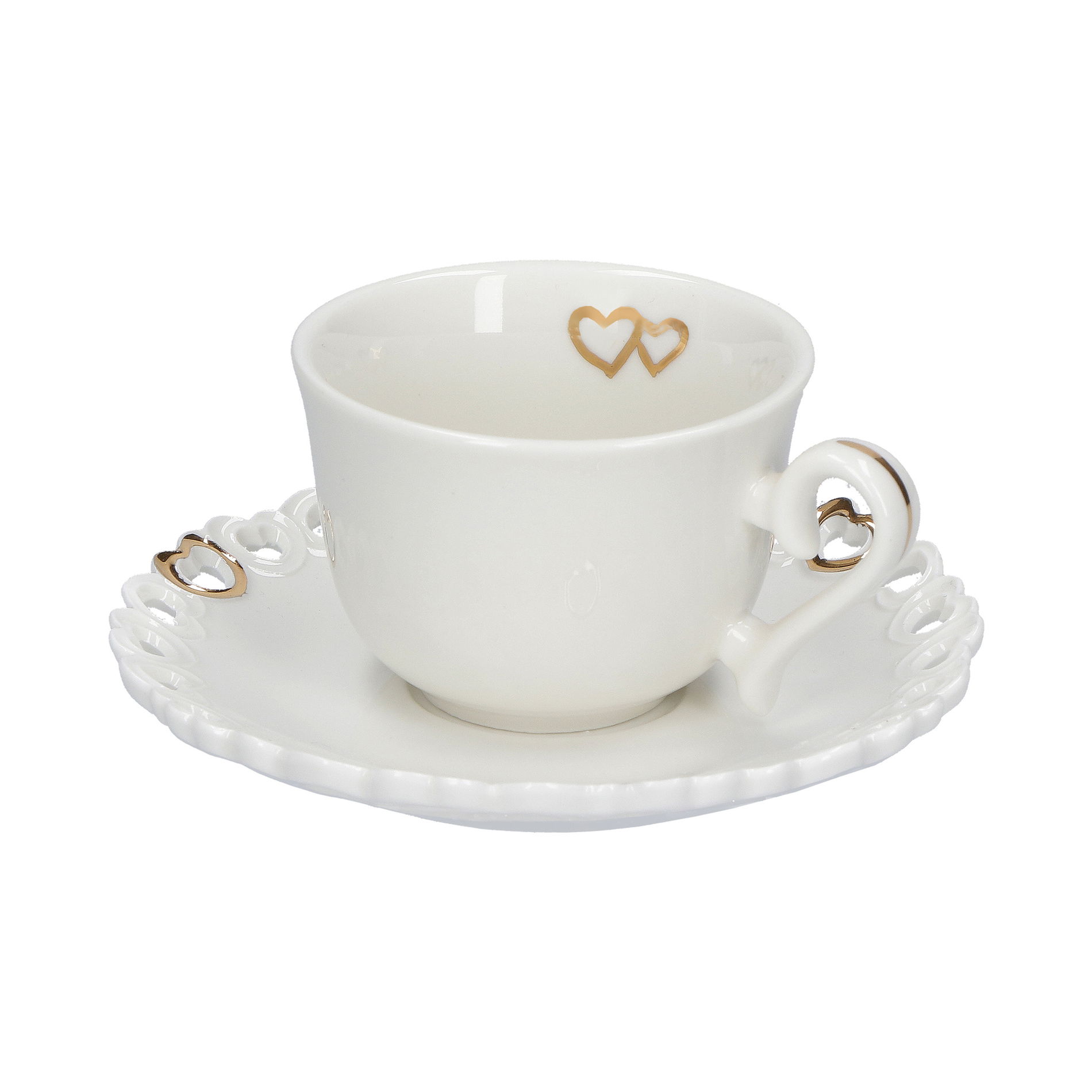 LA PORCELLANA BIANCA Valentino Oro 80 ml 2 ks - porcelánové espresso šálky so spodkami