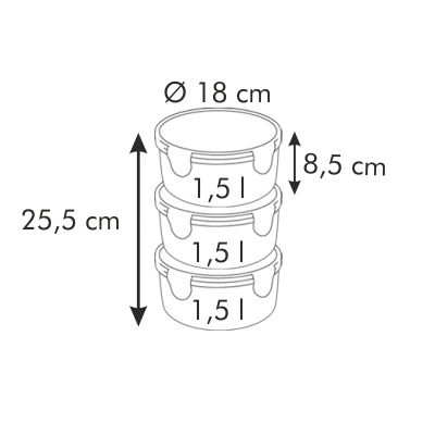 TESCOMA Freshbox 1,5 l 3 ks červené - plastové nádoby na potraviny v termoizolačnej taške