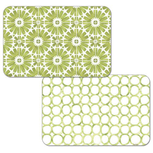 Stolová podložka / Plastová dvojstranná podložka na stôl CALA HOME FAMILY MEDALLIONS ZELENÁ 43 x 28,5 cm