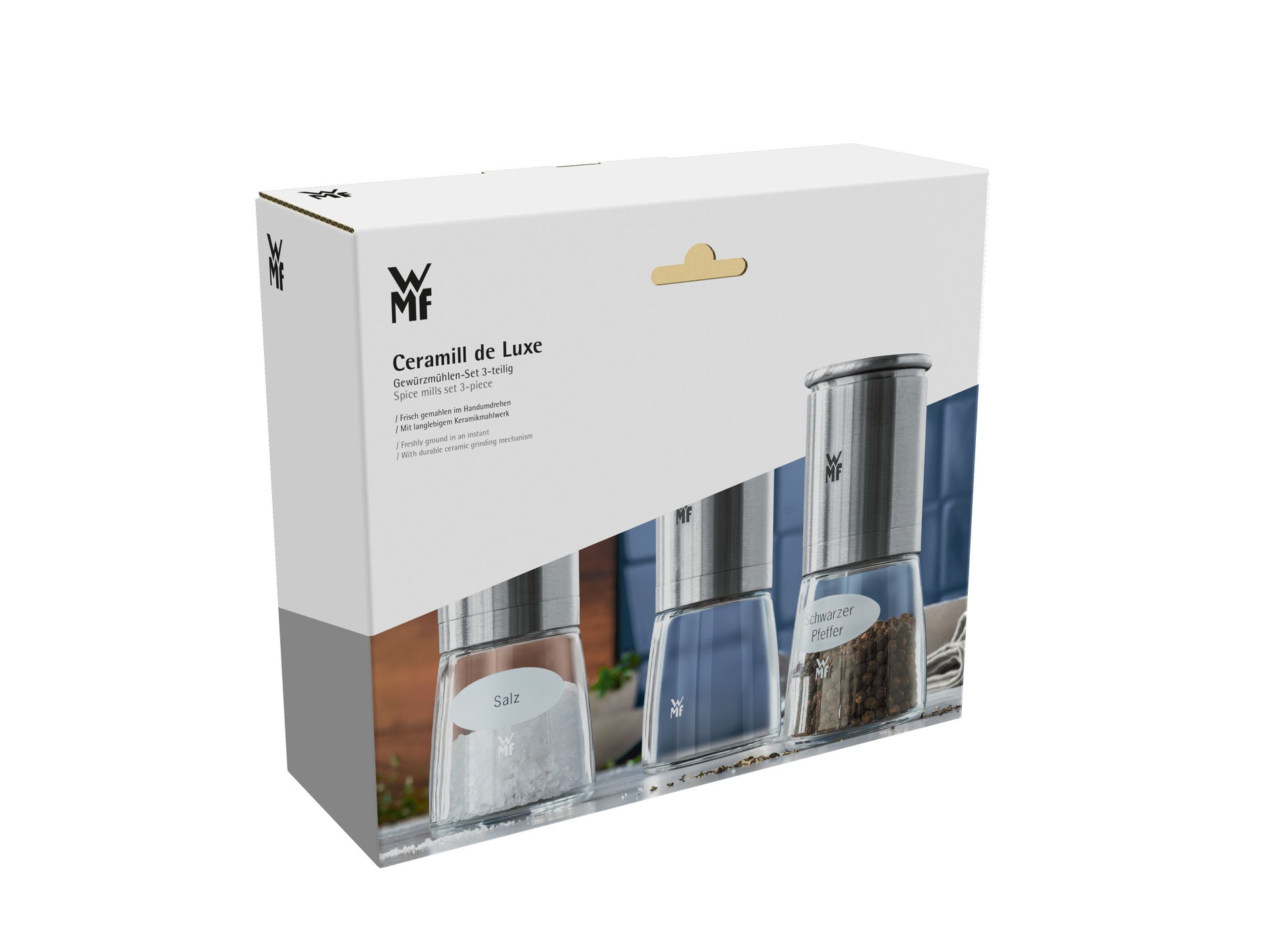 WMF Ceramill De Luxe 3 szt. - młynki do przypraw szklane ręczne