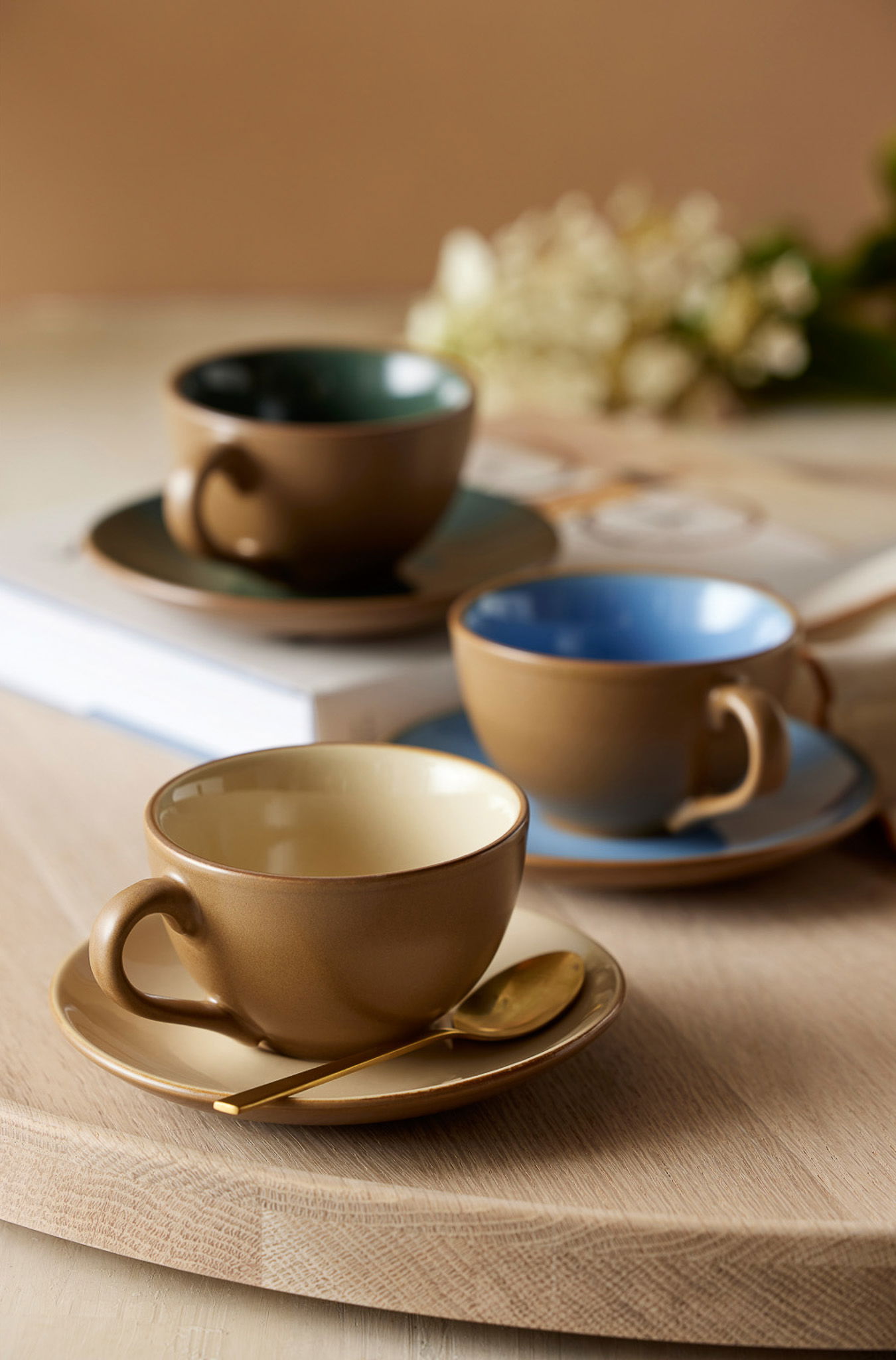 Hrníček na kávu a čaj z kameniny s podšálkem BITZ STONEWARE 240 ml