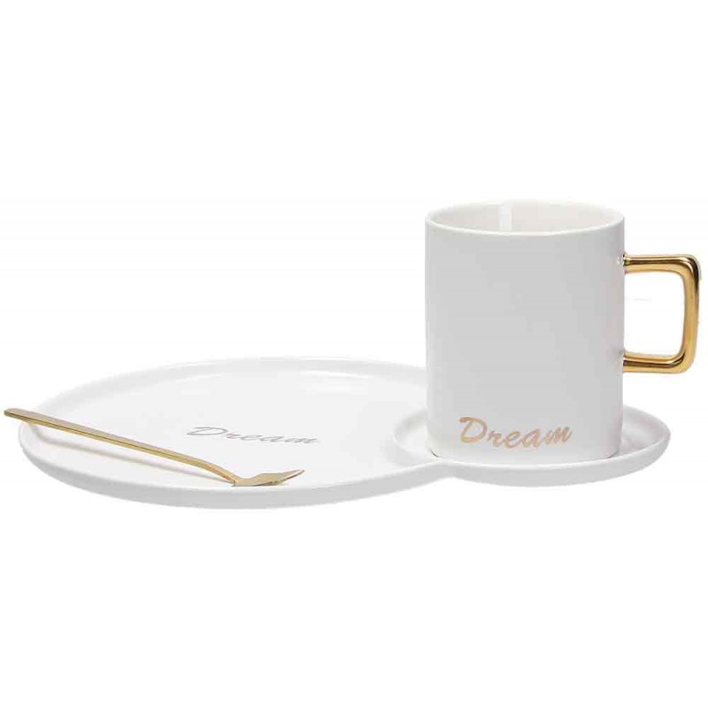TOGNANA Fontebasso Milk and Coffee Dream 250 ml - porcelánový hrníček se spodním talířkem a lžičkou