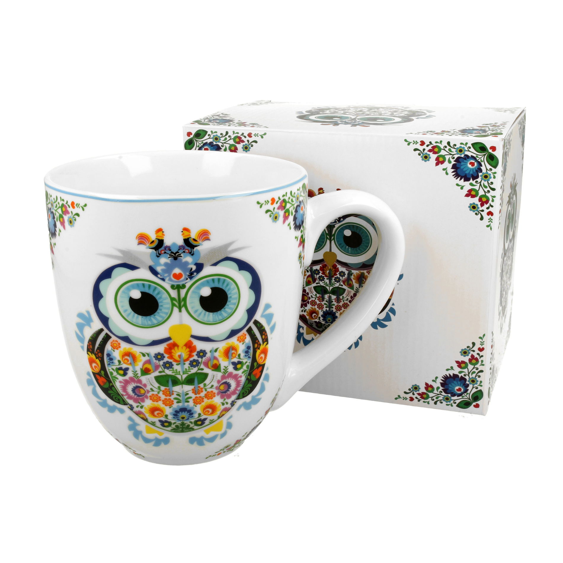 Kubek duży porcelanowy DUO ETNO SOWA 1000 ml