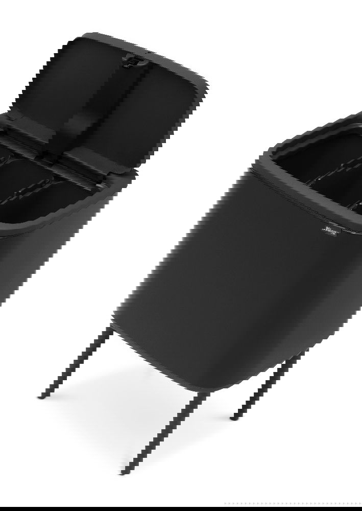 BRABANTIA Touch Bin Bo 3 x 11 l czarny - kosz do segregacji śmieci stalowy trzykomorowy