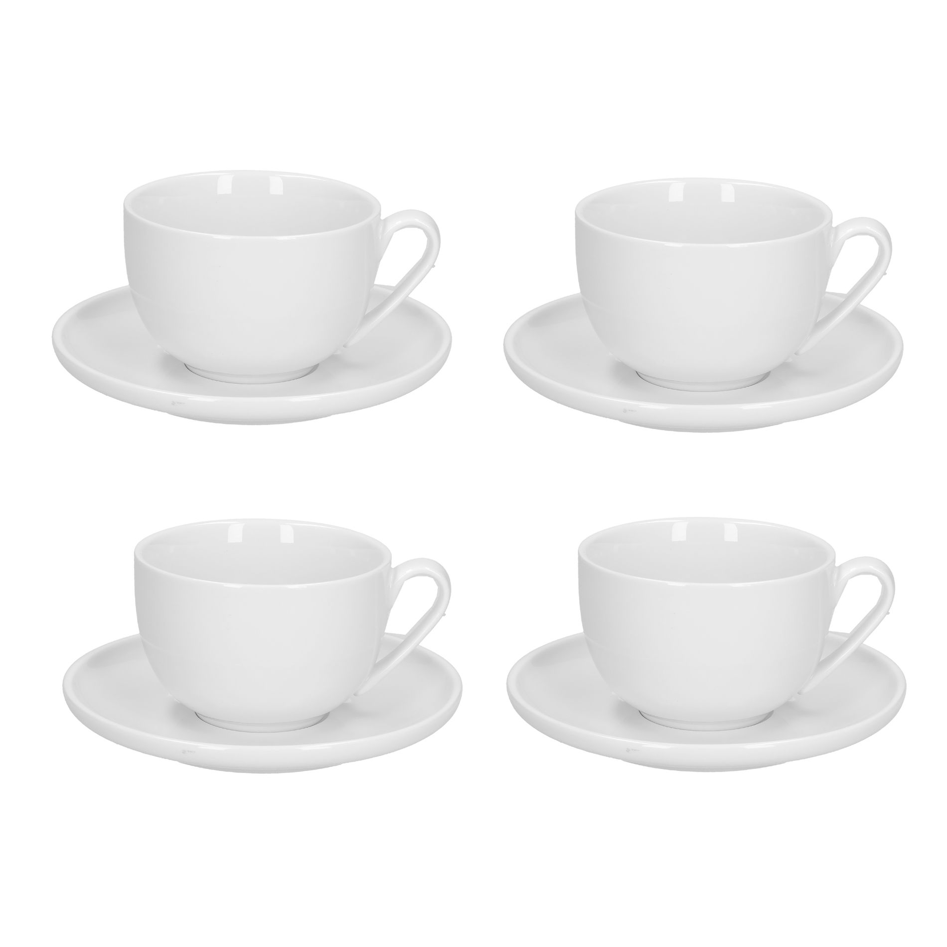 LA PORCELLANA BIANCA Corte 250 ml 4 ks - porcelánové šálky na kávu a čaj so spodkami