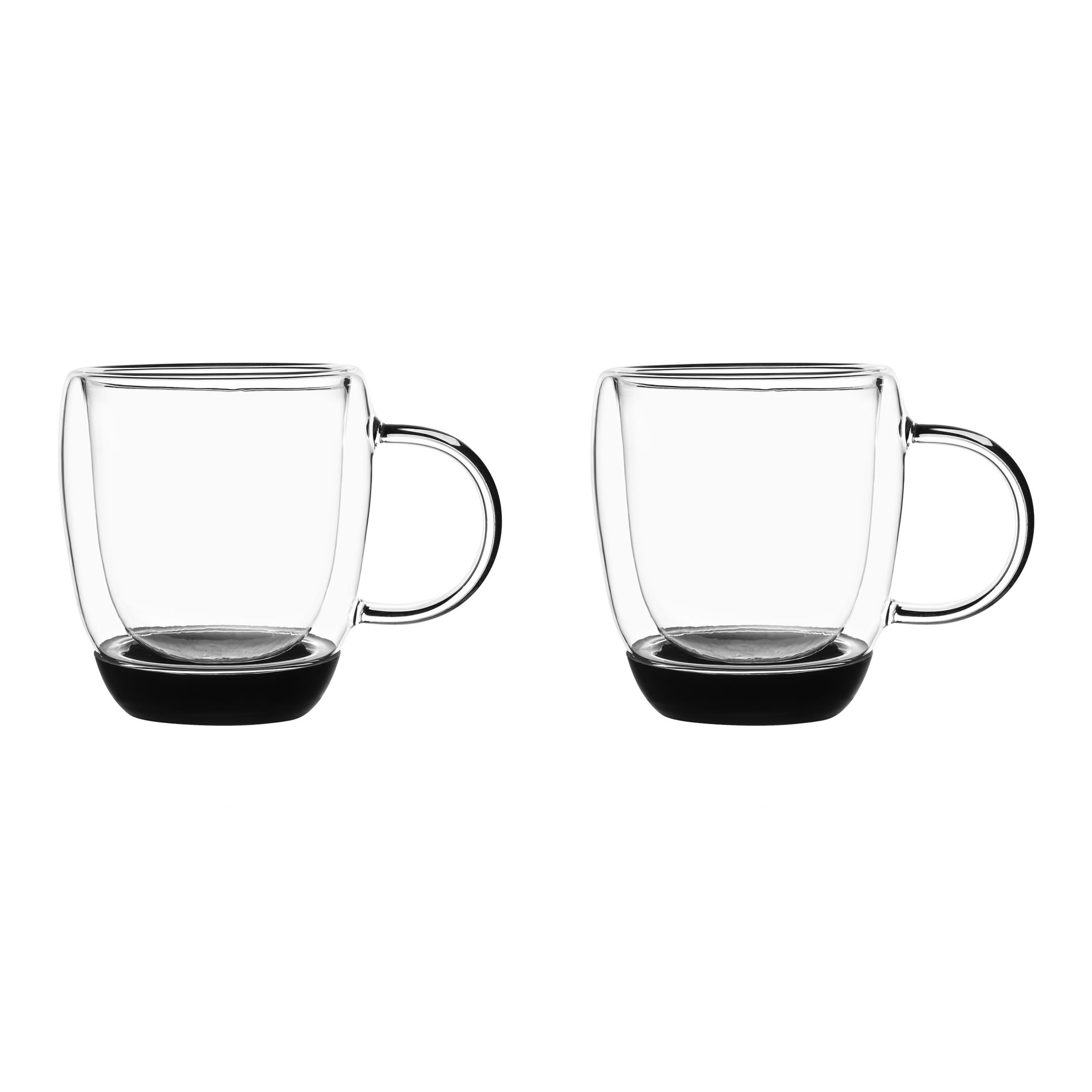 Szklanki do kawy i herbaty termiczne z podwójnymi ściankami szklane KONIGHOFFER GARET CZARNE 330 ml 2 szt.