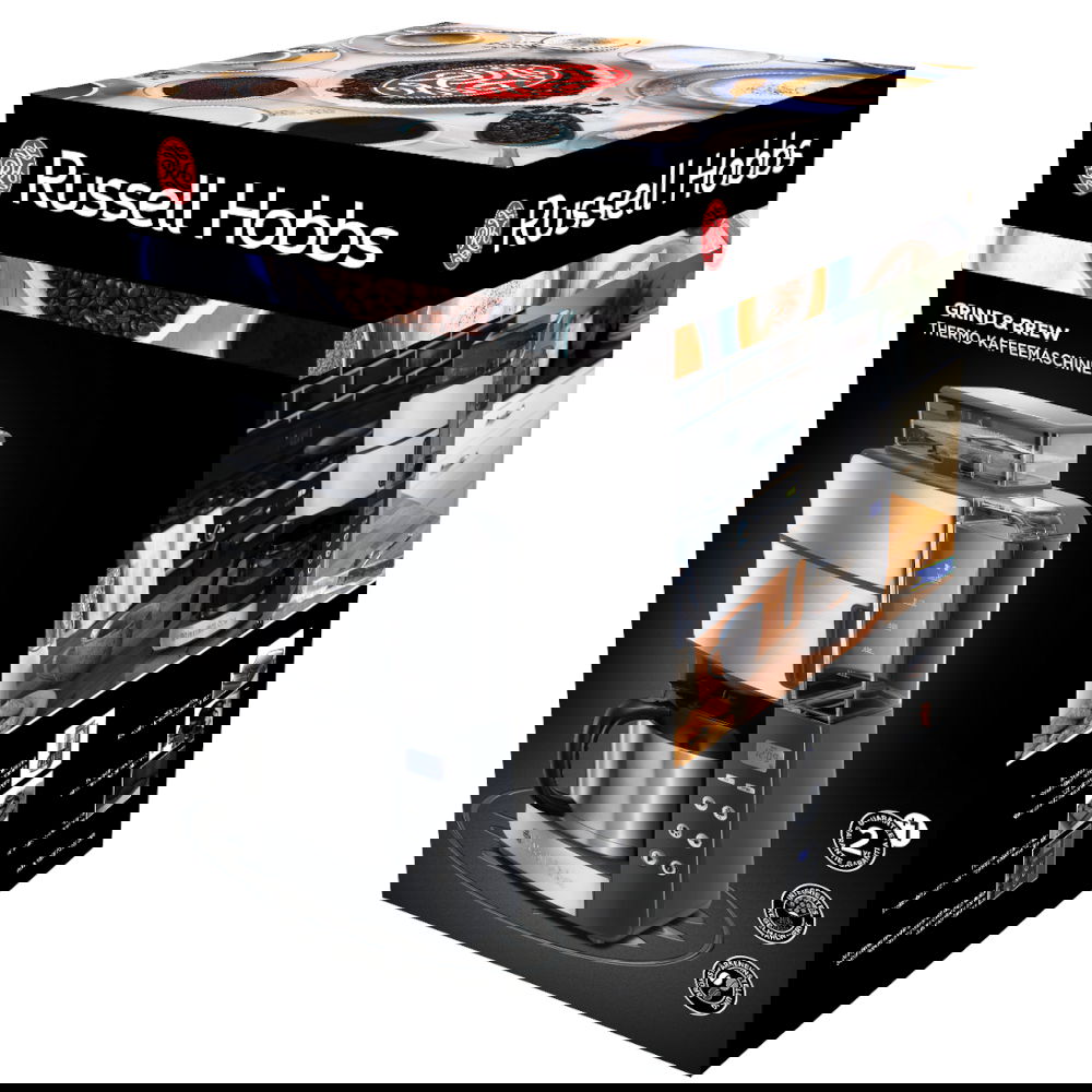 RUSSELL HOBBS Grind And Brew Coffee Machine Thermal 1000 W sivý - filtrový kávovar s mlynčekom